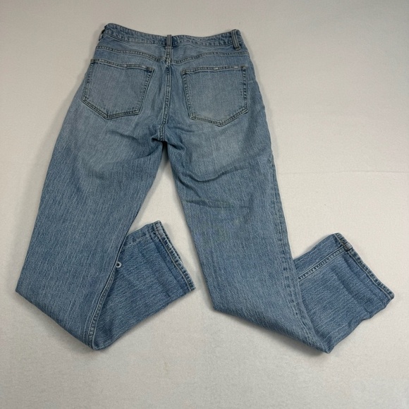 H&M Conscious Straight Leg Button Fly Jeans Womens Size 6 Light Wash Mid Rise - Picture 3 of 14